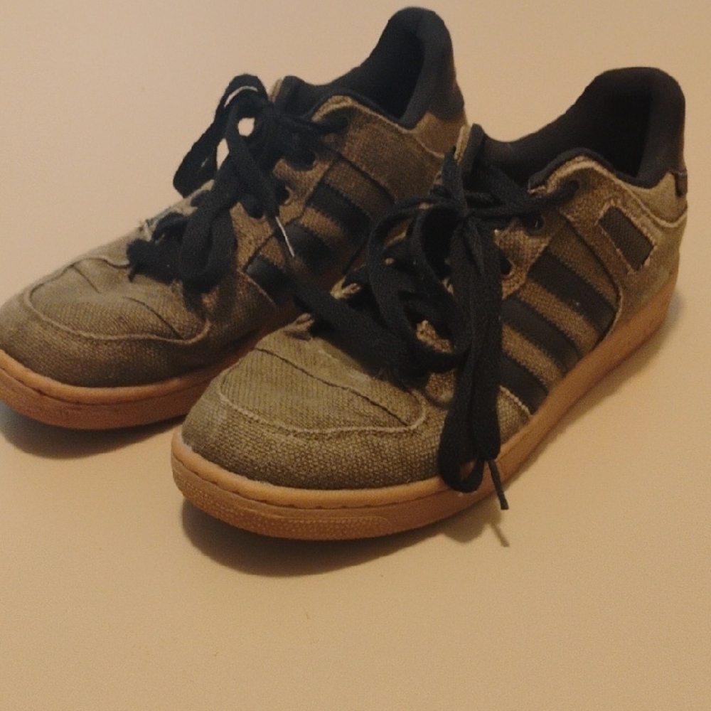 Adidas Tan and Black Sneakers